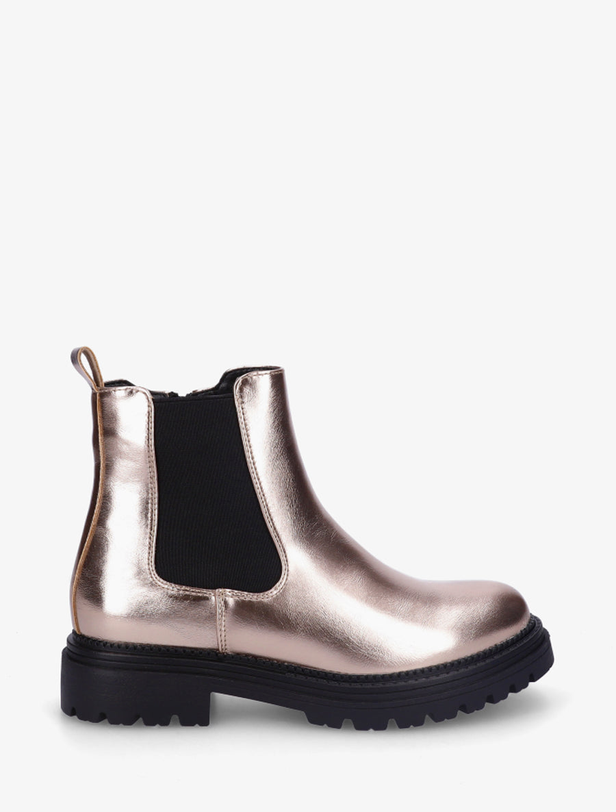 Bottines style chelsea en simili - Champagne - 1