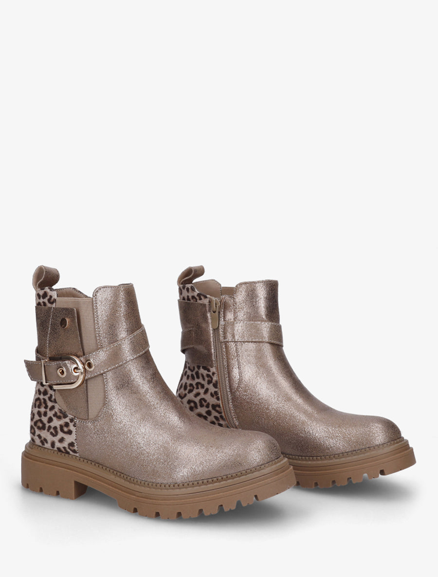 Bottines élastiquées à sangle - Taupe - 4