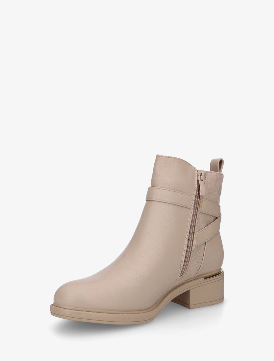 Bottines à contrefort en suédine - Beige - 3