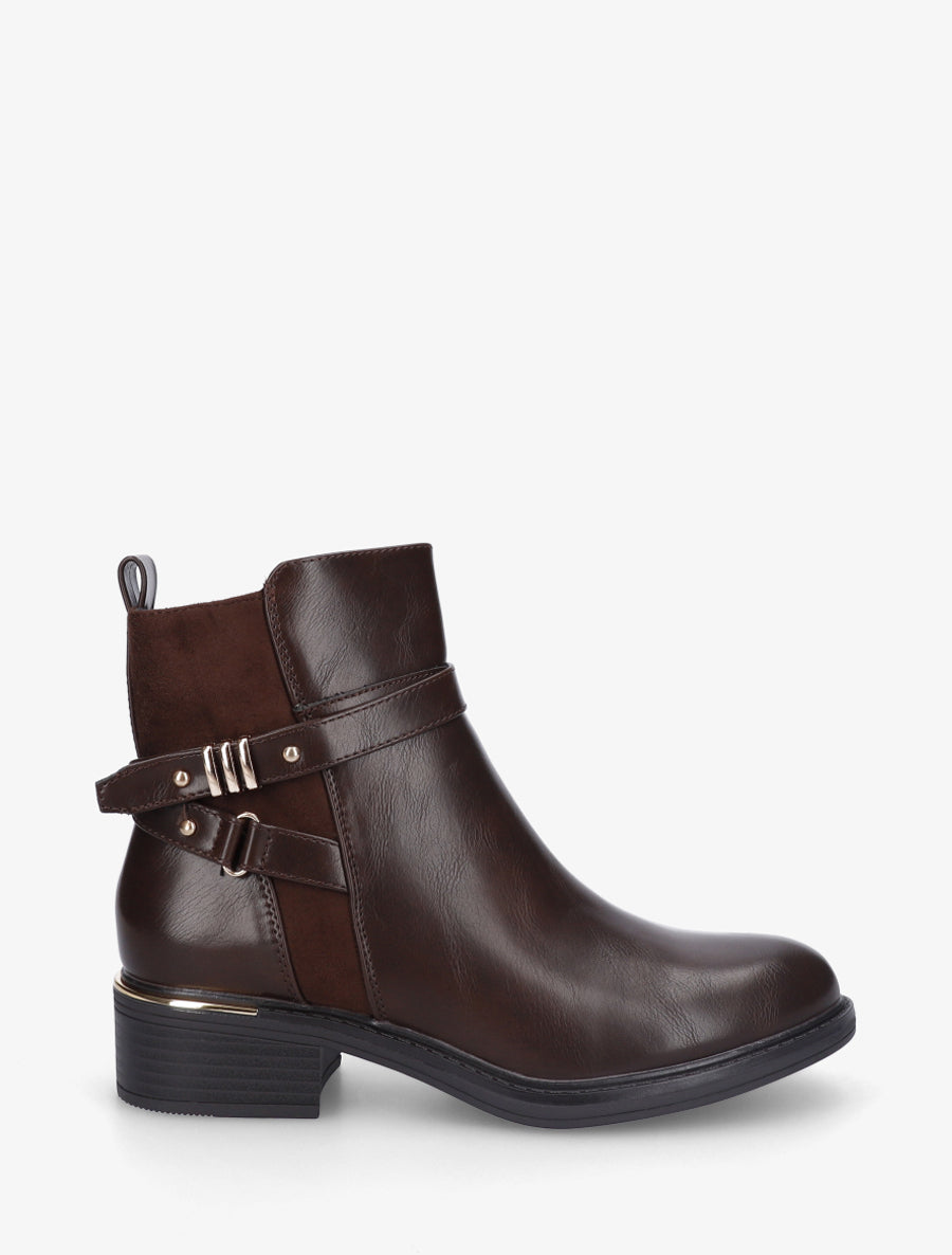 Bottines à contrefort en suédine - Marron - 1