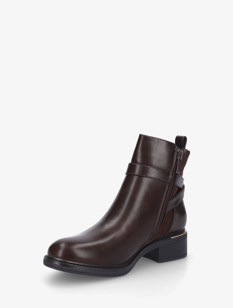 Bottines à contrefort en suédine - Marron - 3