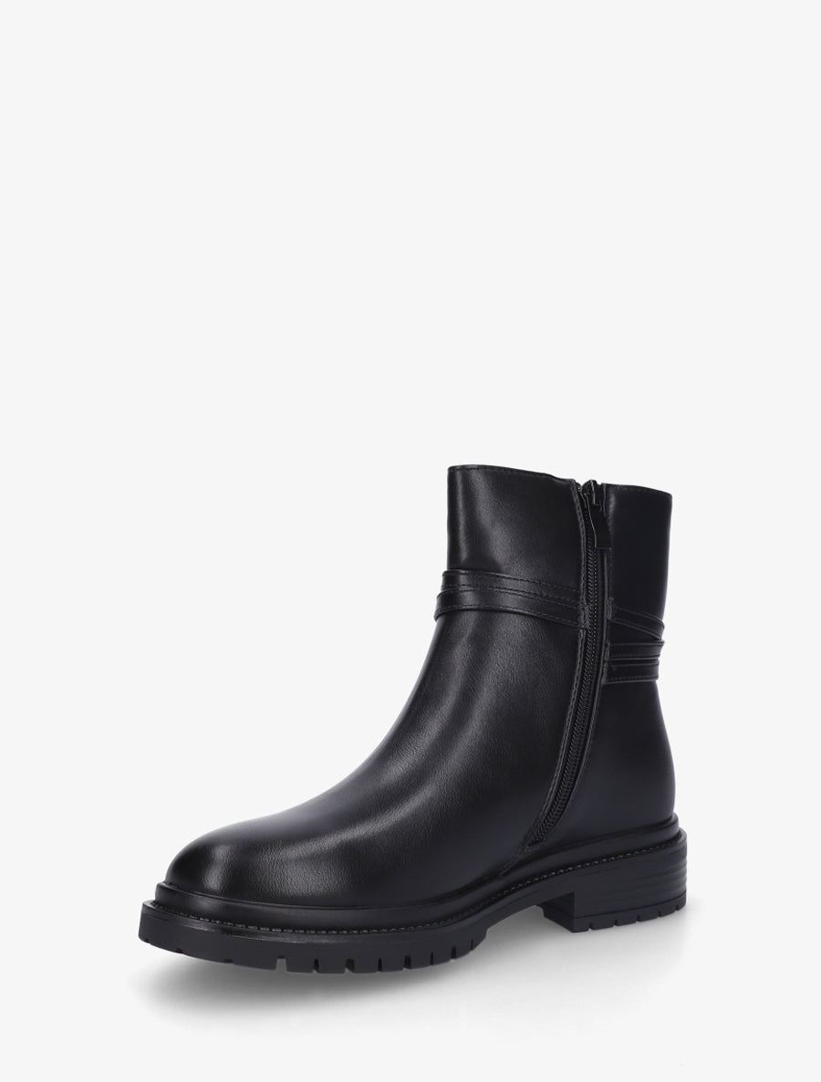 Bottines en simili sanglées - Noir - 3