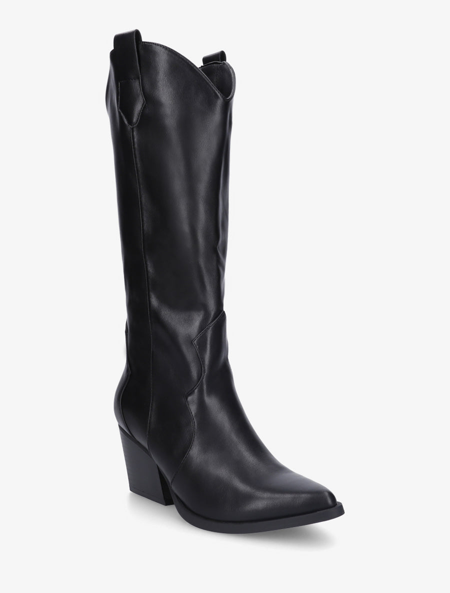 Bottes style santiags en simili - Noir - 2