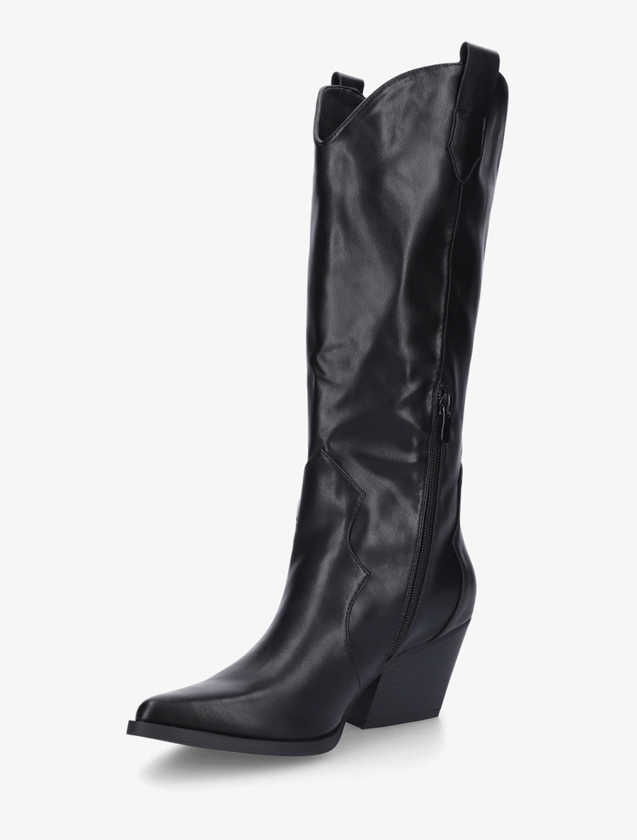 Bottes style santiags en simili - Noir - 3