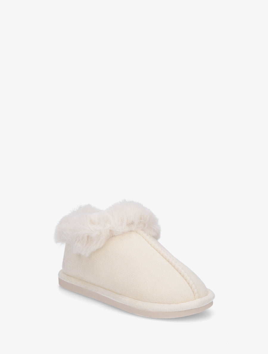 Mules en suédine fourrées - Beige - 2