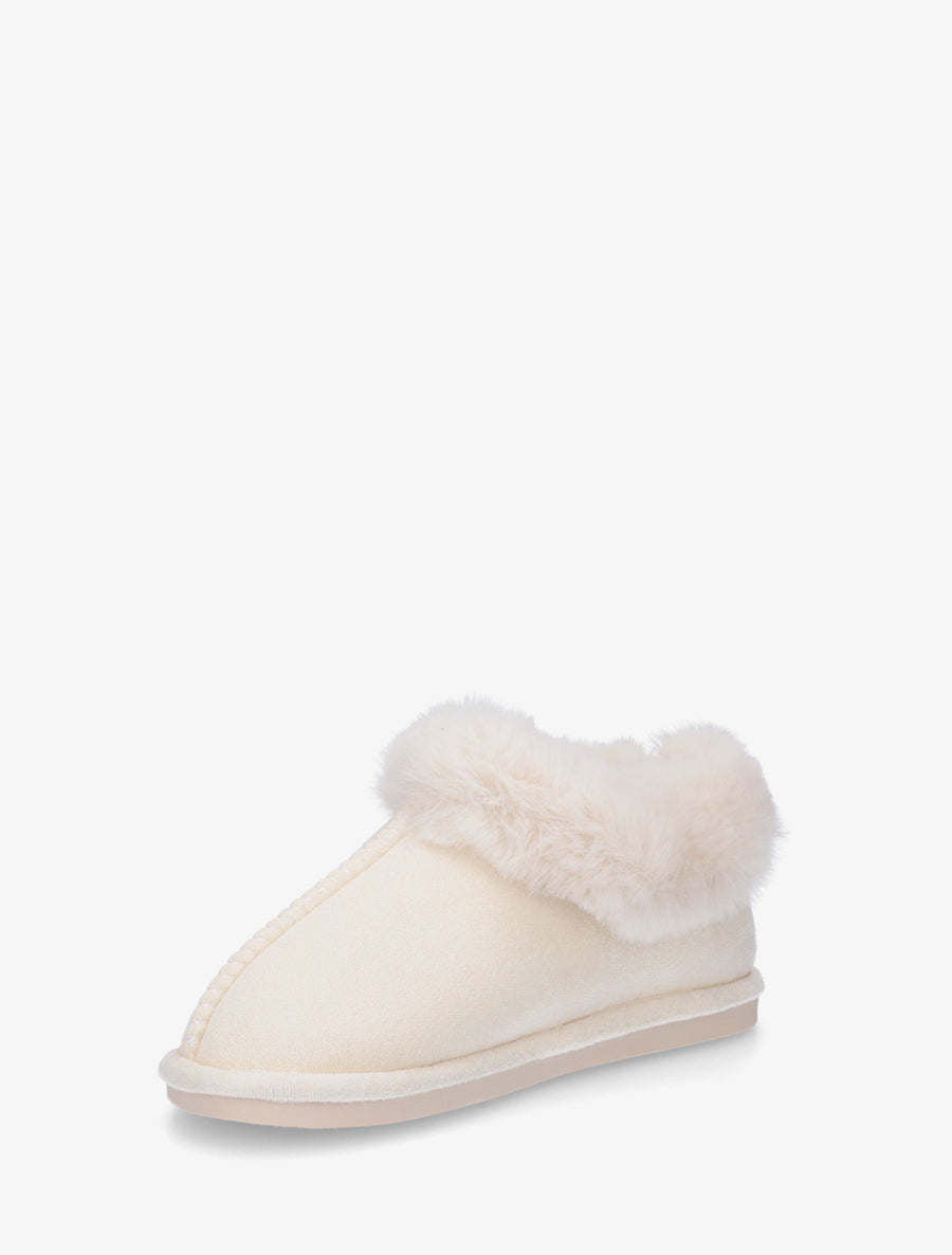 Mules en suédine fourrées - Beige - 3