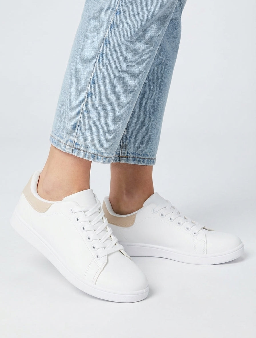 Baskets classiques en simili - Beige