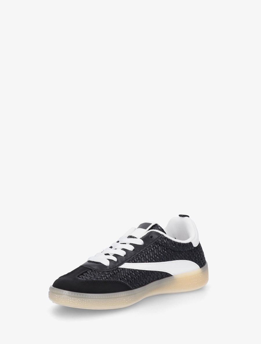 Baskets en simili effet tressé - Noir - 3