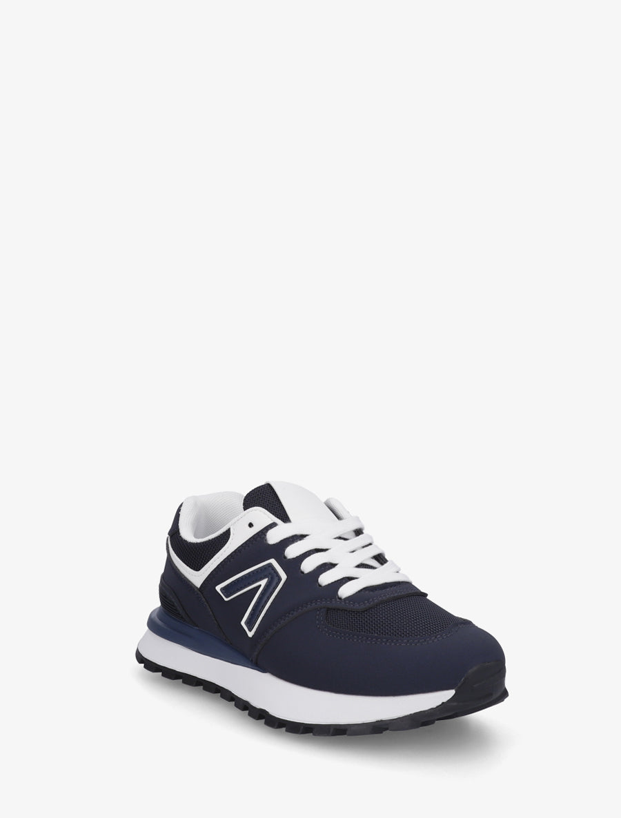 Baskets en suédine et tissu - Marine - 2