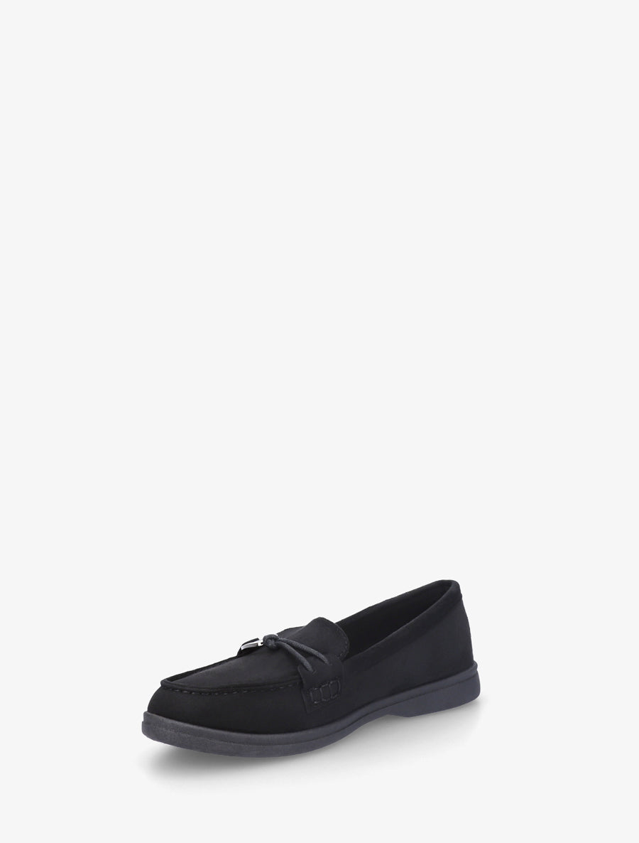 Mocassins en suédine à boucle décorative - Noir - 3