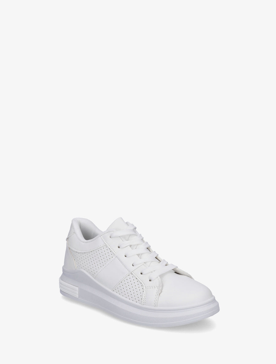 Sneakers perforées en simili - Blanc - 2