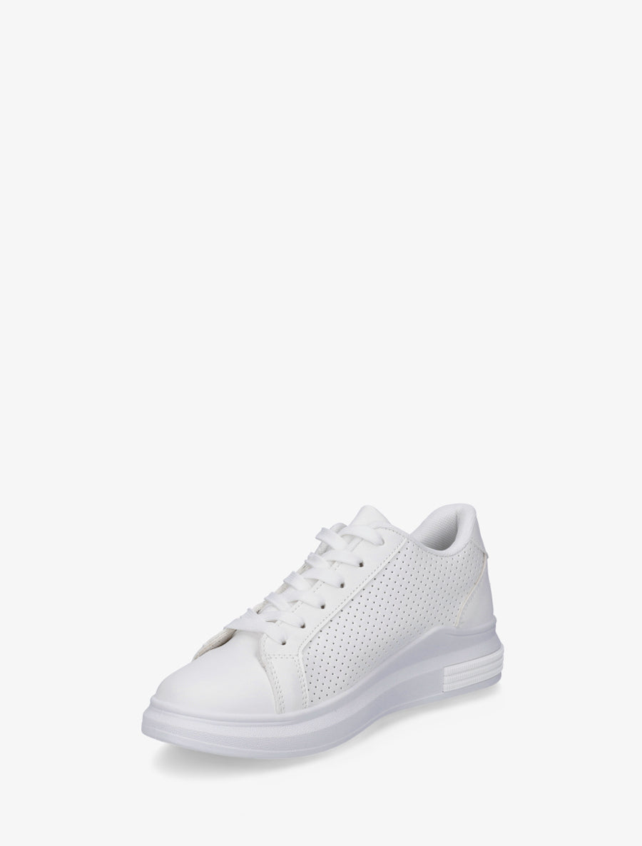 Sneakers perforées en simili - Blanc - 3