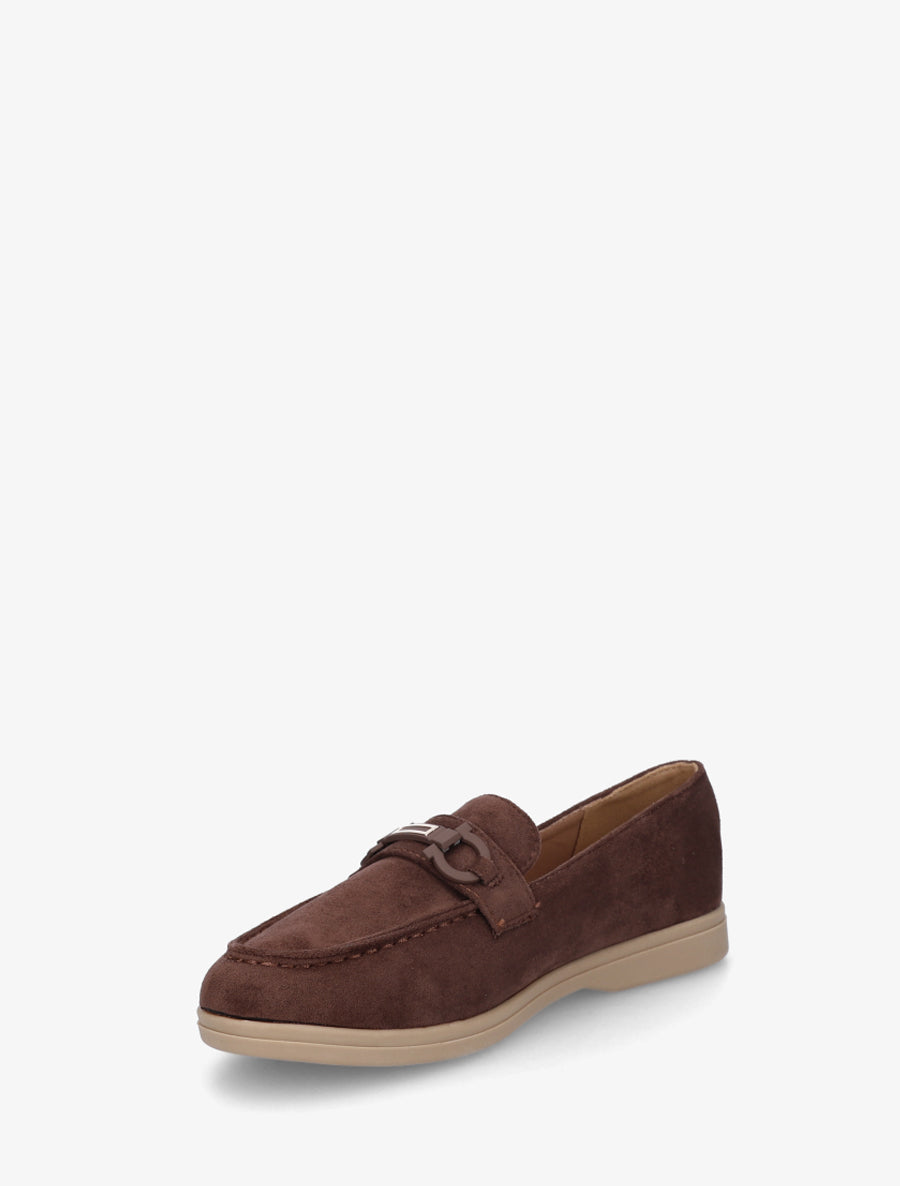 Mocassins plats en suédine - Marron - 3