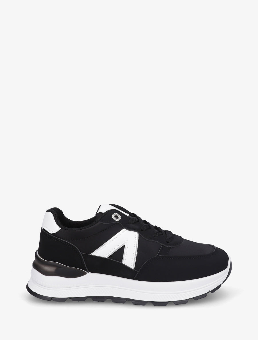 Baskets en simili et bandes contrastantes - Noir - 1