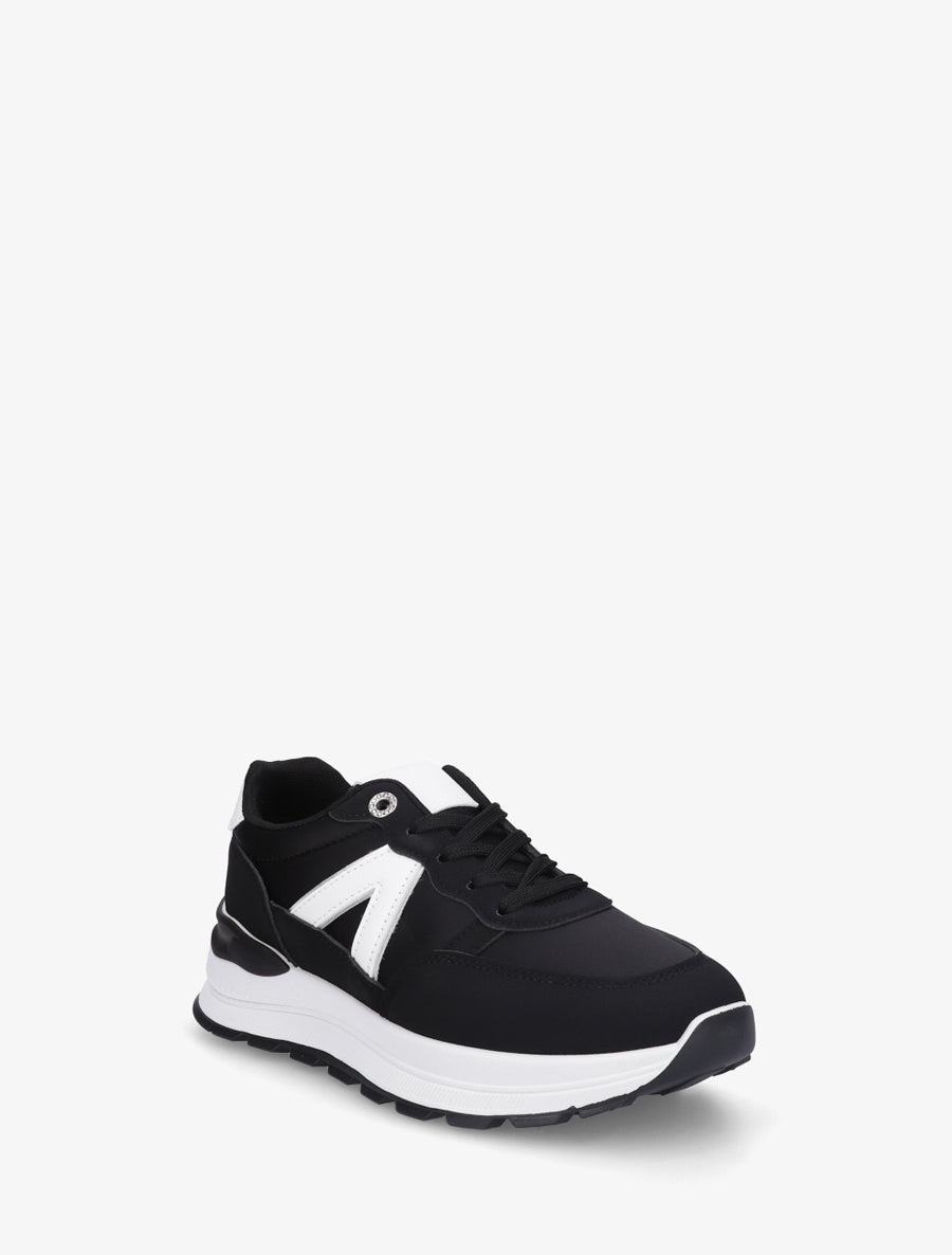 Baskets en simili et bandes contrastantes - Noir - 2