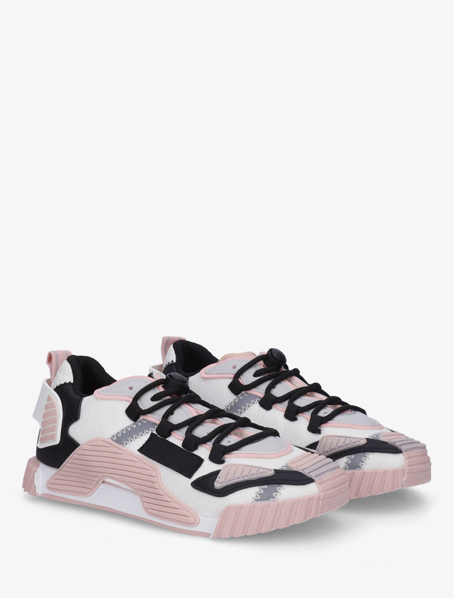 Baskets bimatière à empiècement stylisés - Rose - 4