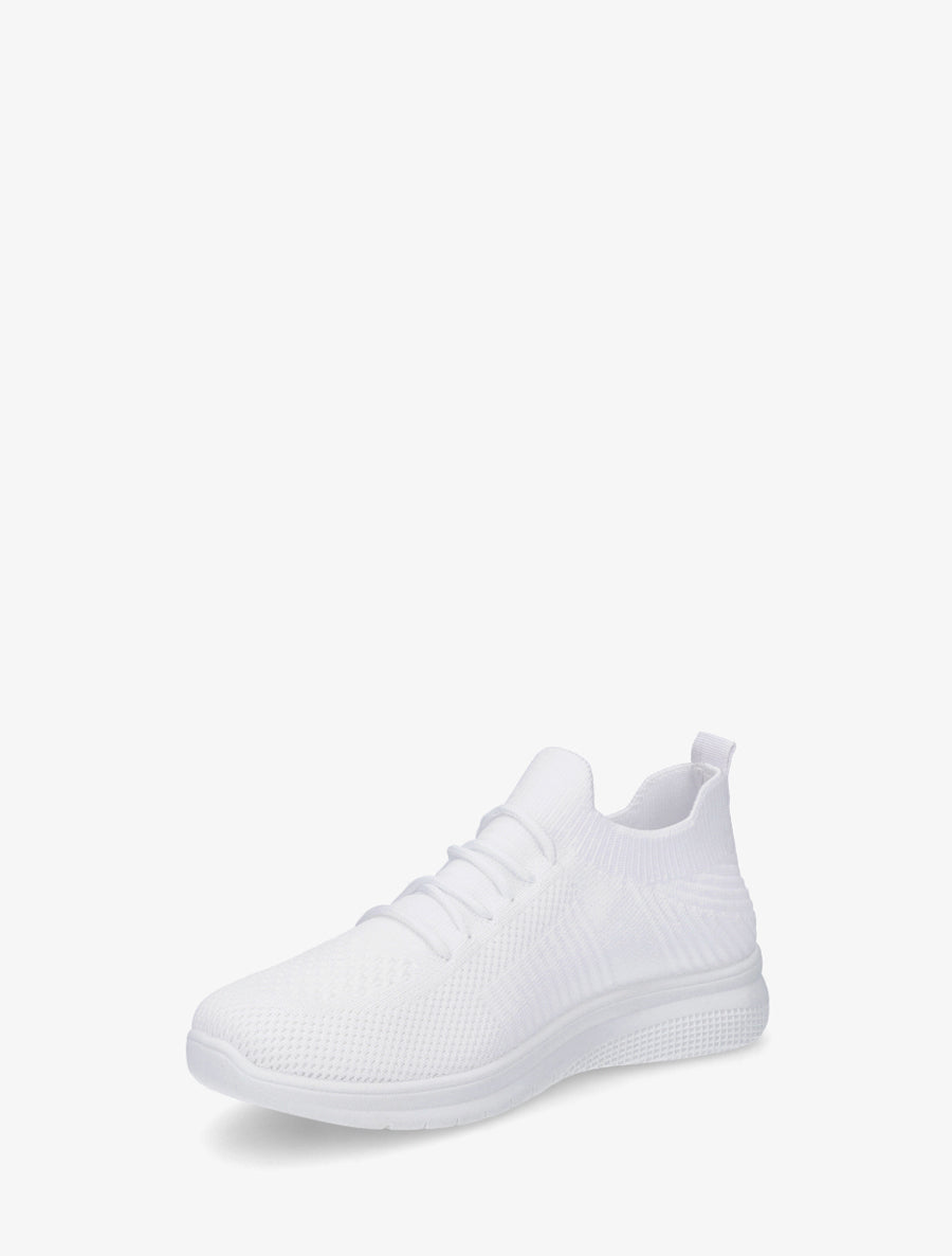 Baskets unies en maille - Blanc - 3