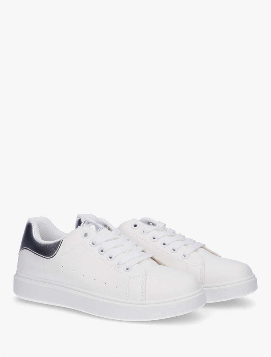 Baskets unies à contrefort contrastant - Argent - 4