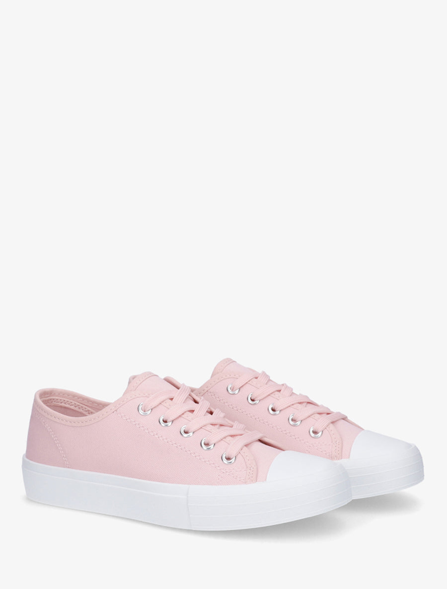 Tennis unis en toile - Rose - 4