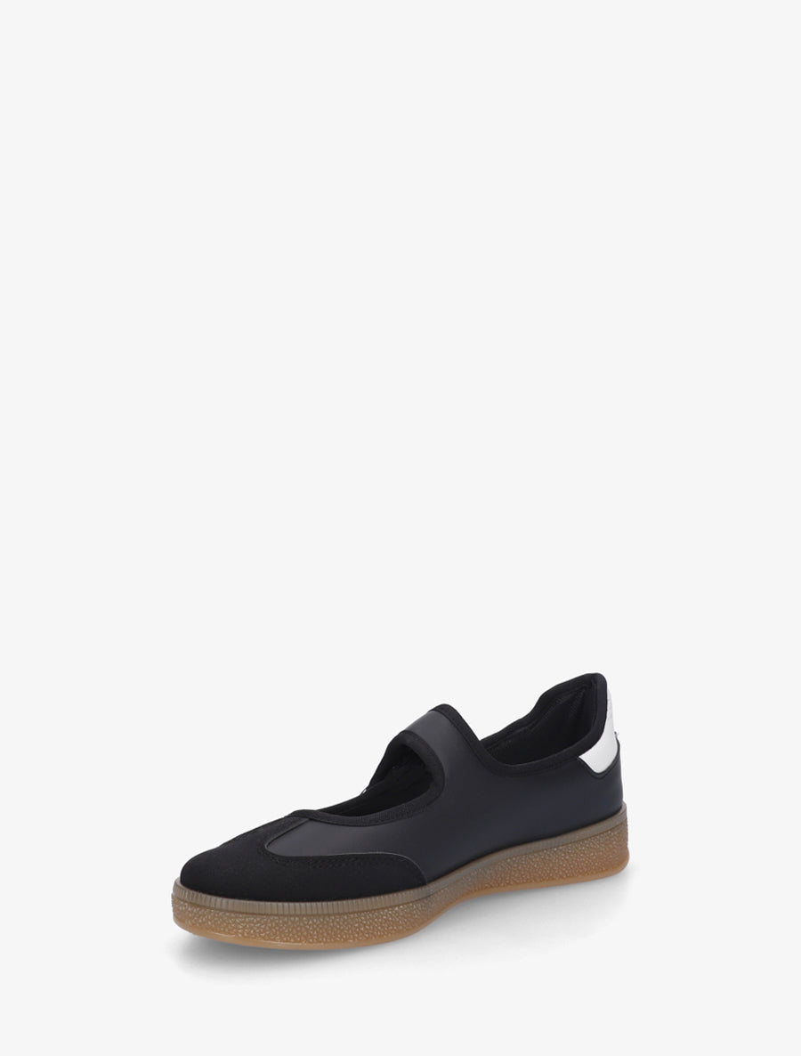 Ballerines style sneakers à scratch - Noir - 3
