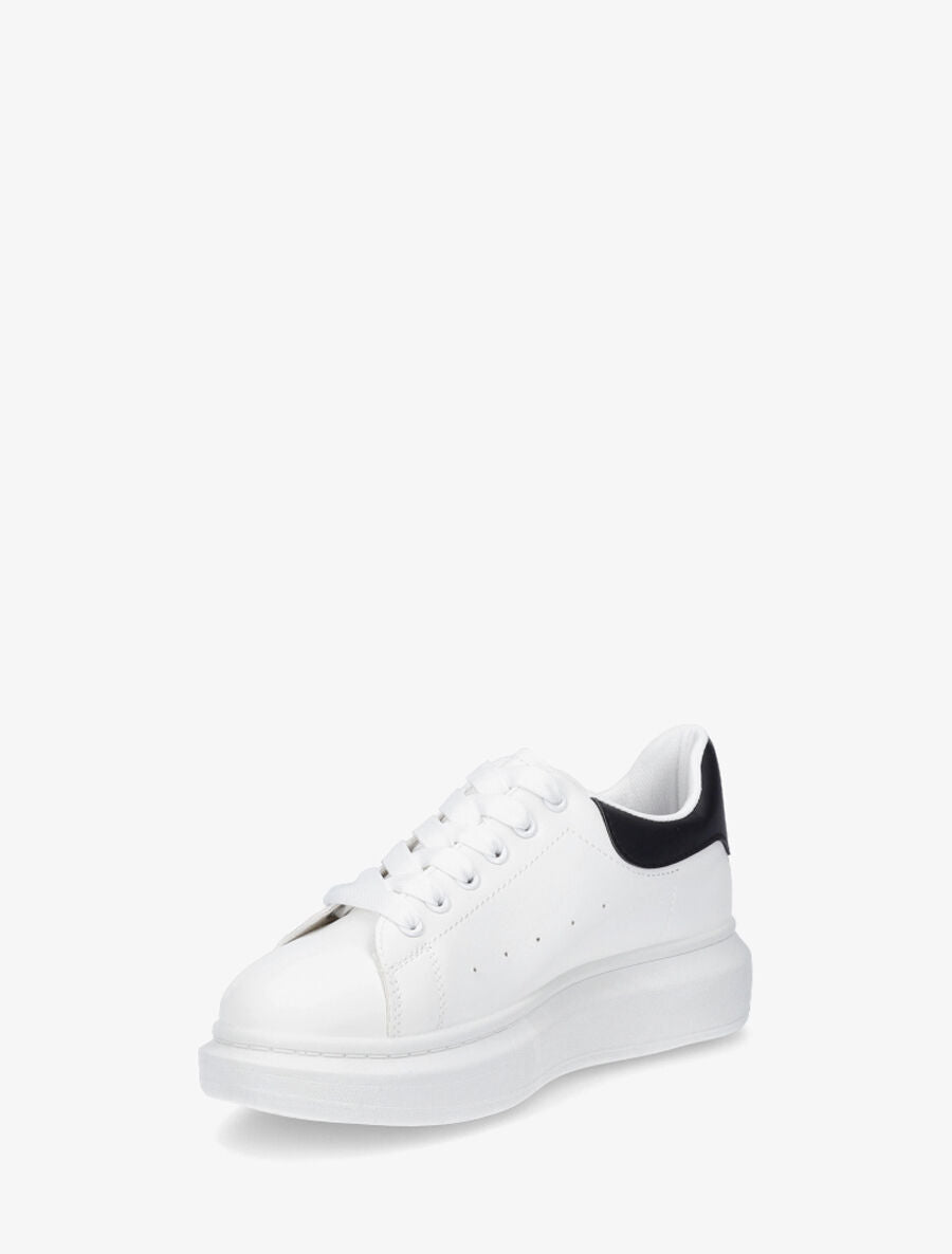 Sneakers à contrefort constratant - Blanc/noir - 3