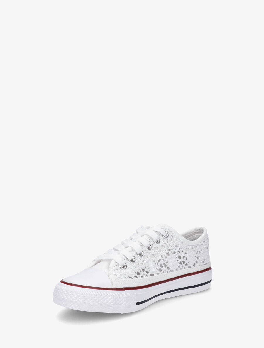 Tennis basses en dentelle - Blanc - 3