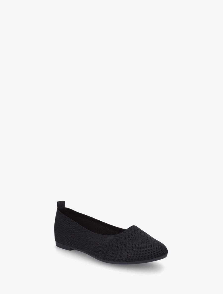 Ballerines basiques en tissu - Noir - 2