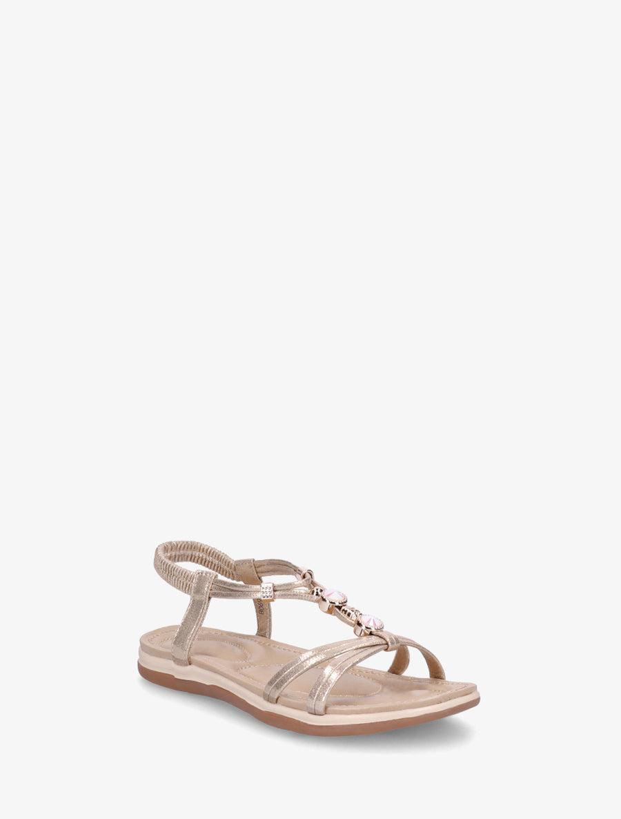 Nu-pieds confort à tour de cheville élastiquée - Or - 2