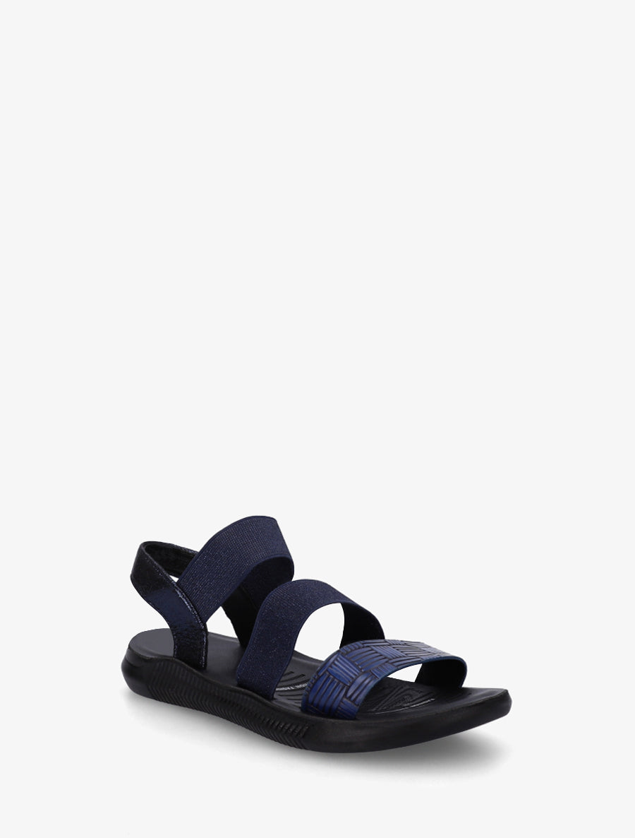 Nu-pieds à brides élastiquées - Marine - 2