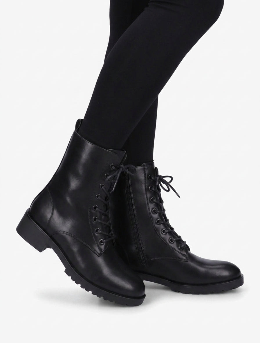 Bottines hautes talon bloc - Noir