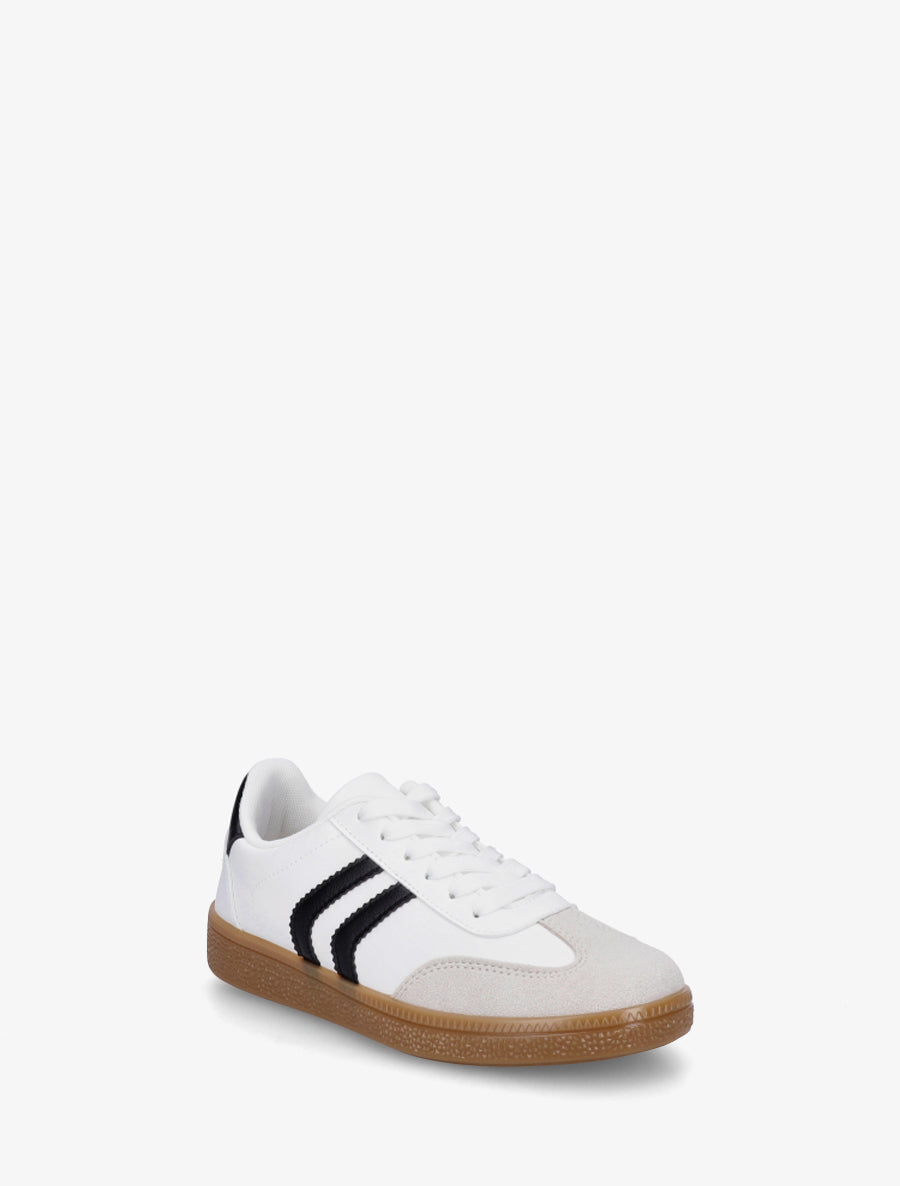 Sneakers effet nubuck à semelle caoutchouc - Blanc - 2