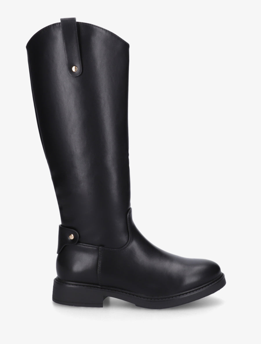 Bottes style cavalière en simili - Noir - 1