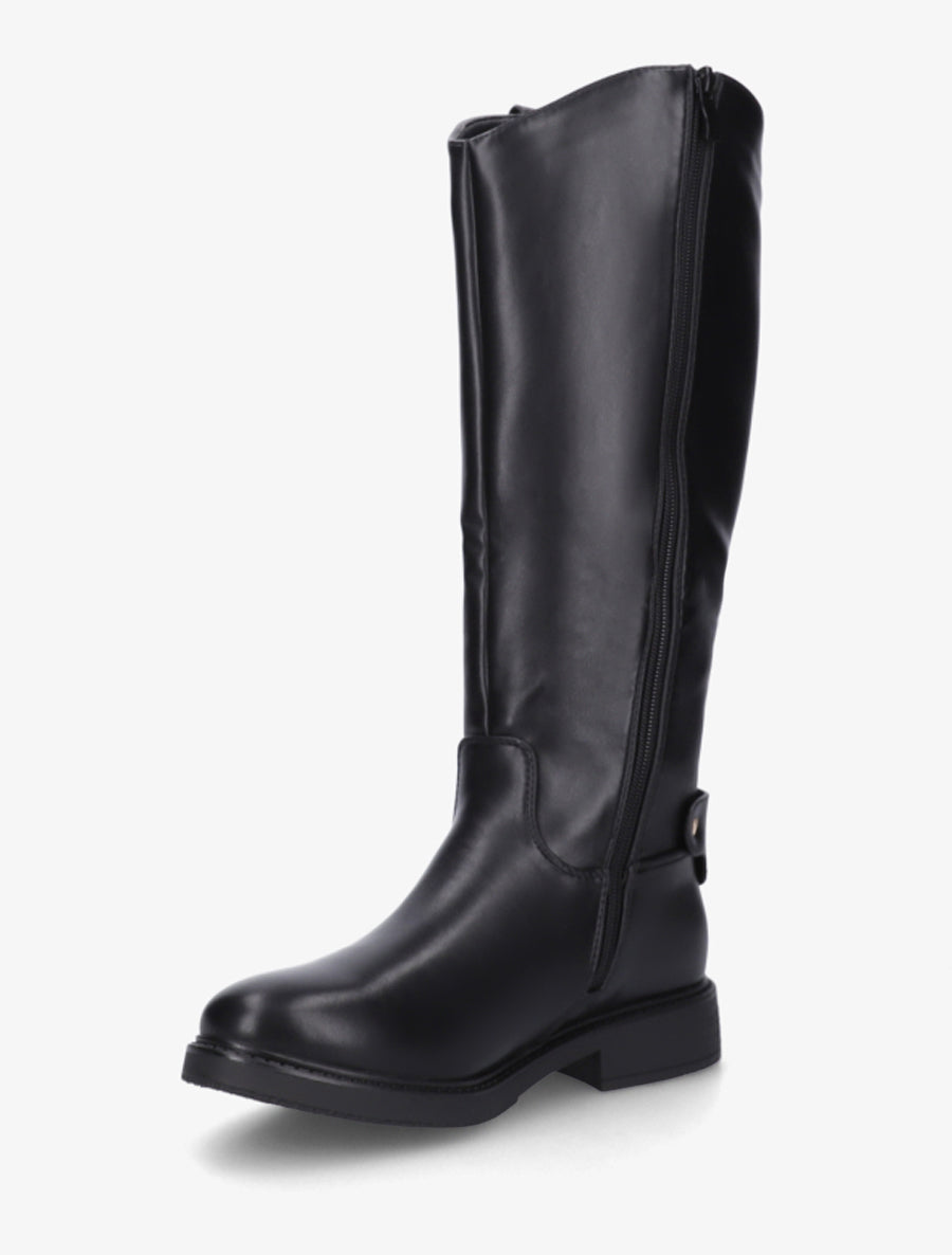 Bottes style cavalière en simili - Noir - 3