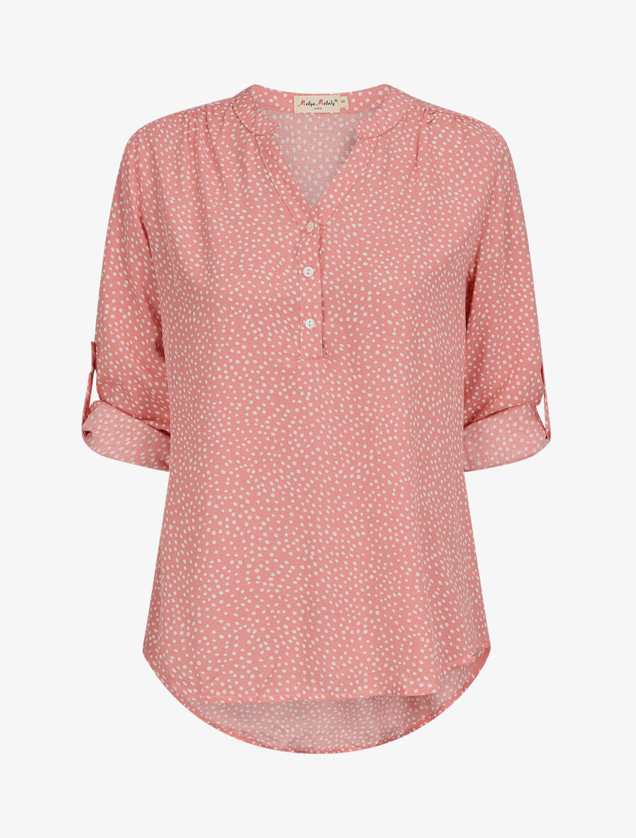 Blouse à imprimé à pois - Rose - 1