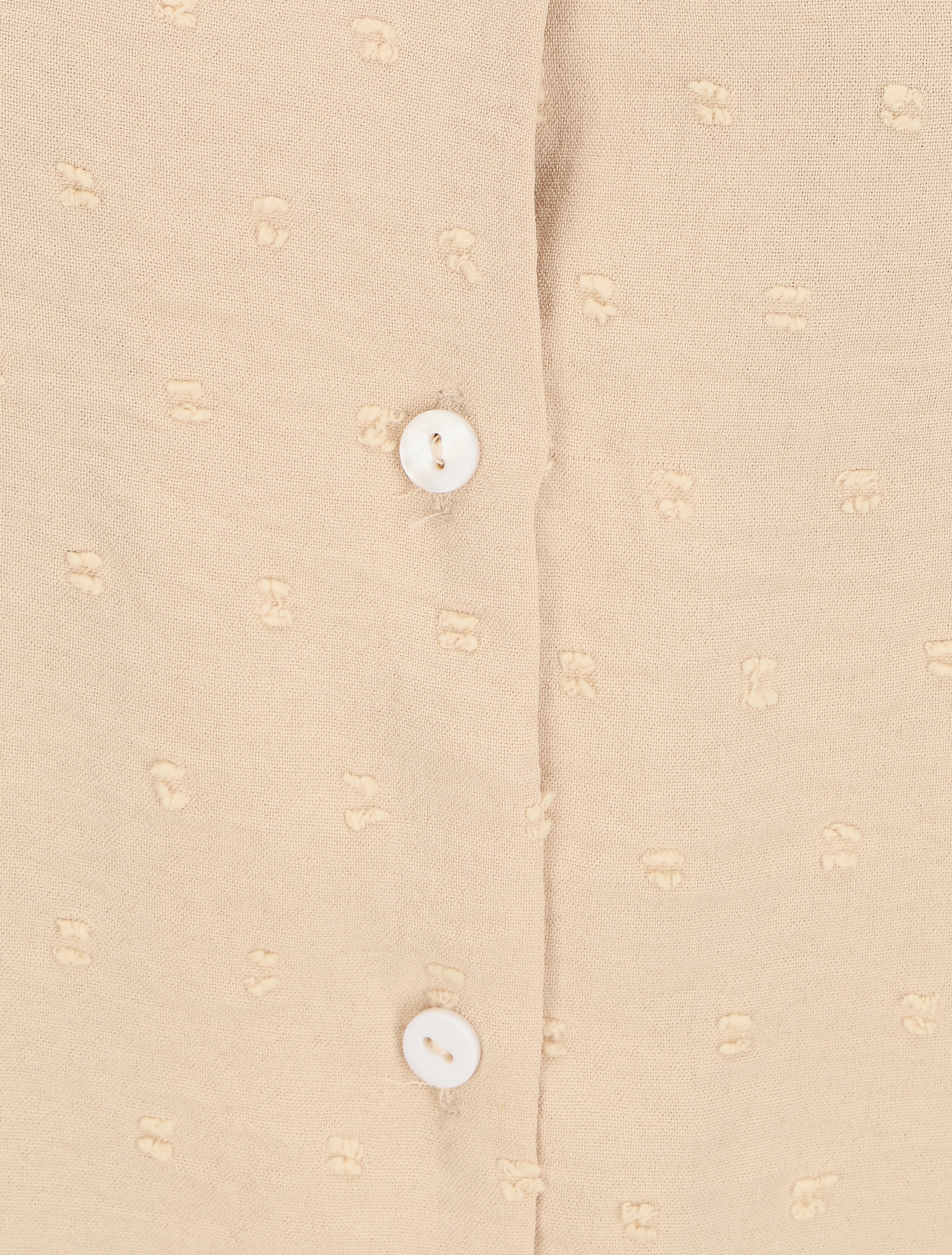 Blouse unie à manches volantées - Beige - 3