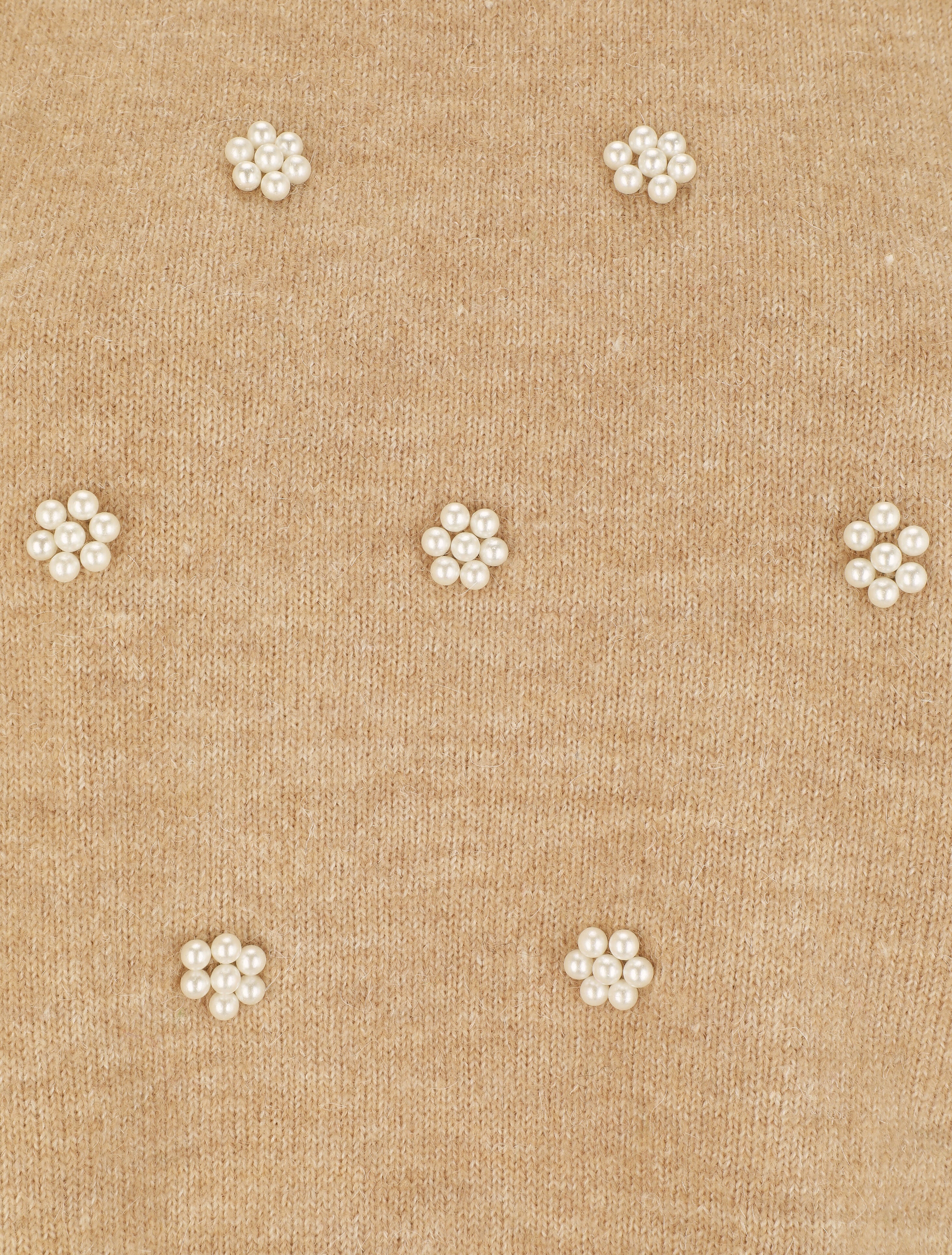 Pull manches ballon et perles - Camel - 3