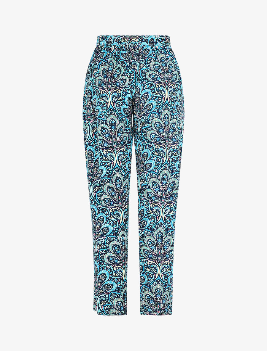 Pantalon droit motif cachemire - Bleu - 2