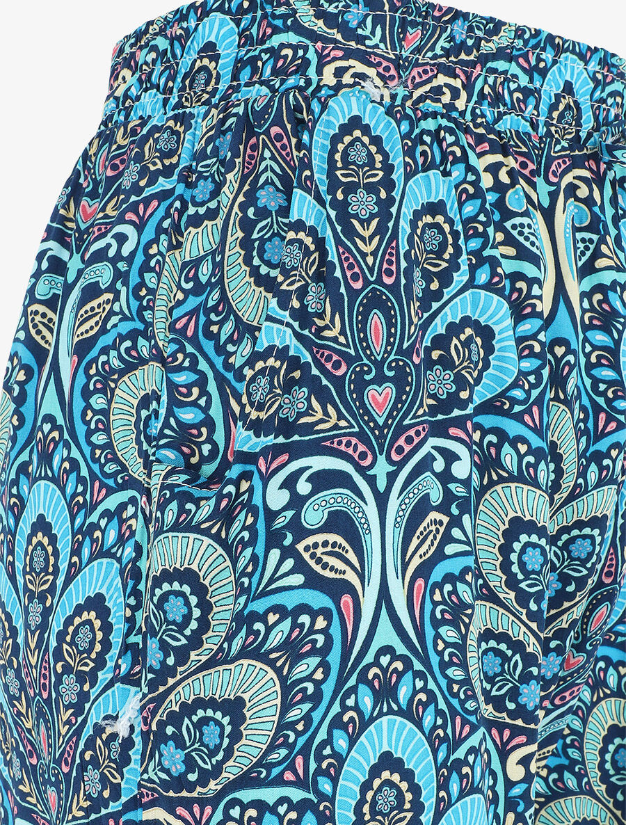 Pantalon droit motif cachemire - Bleu - 3