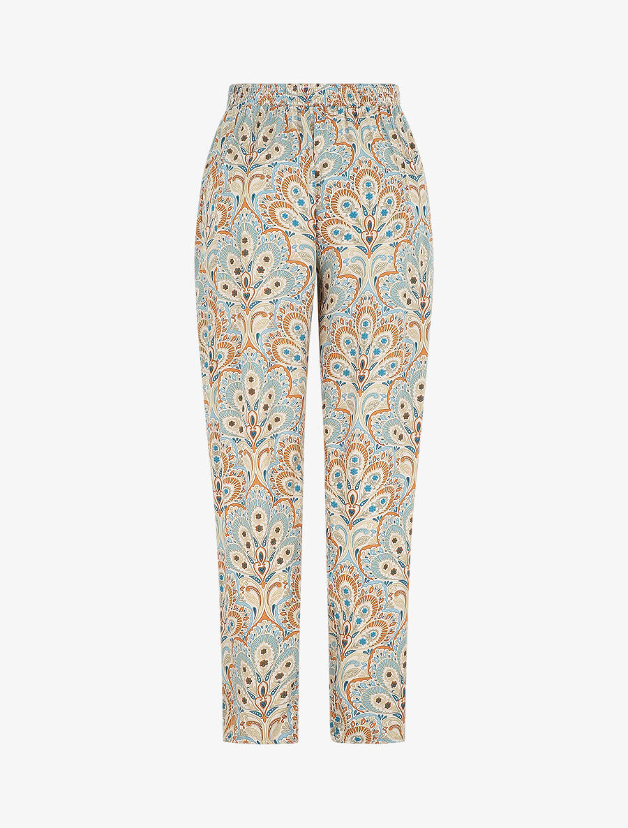Pantalon droit motif cachemire - Beige - 2