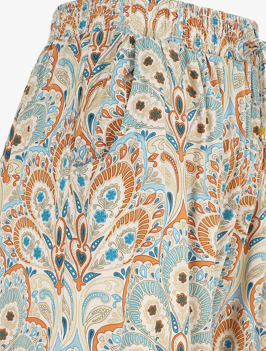 Pantalon droit motif cachemire - Beige - 3