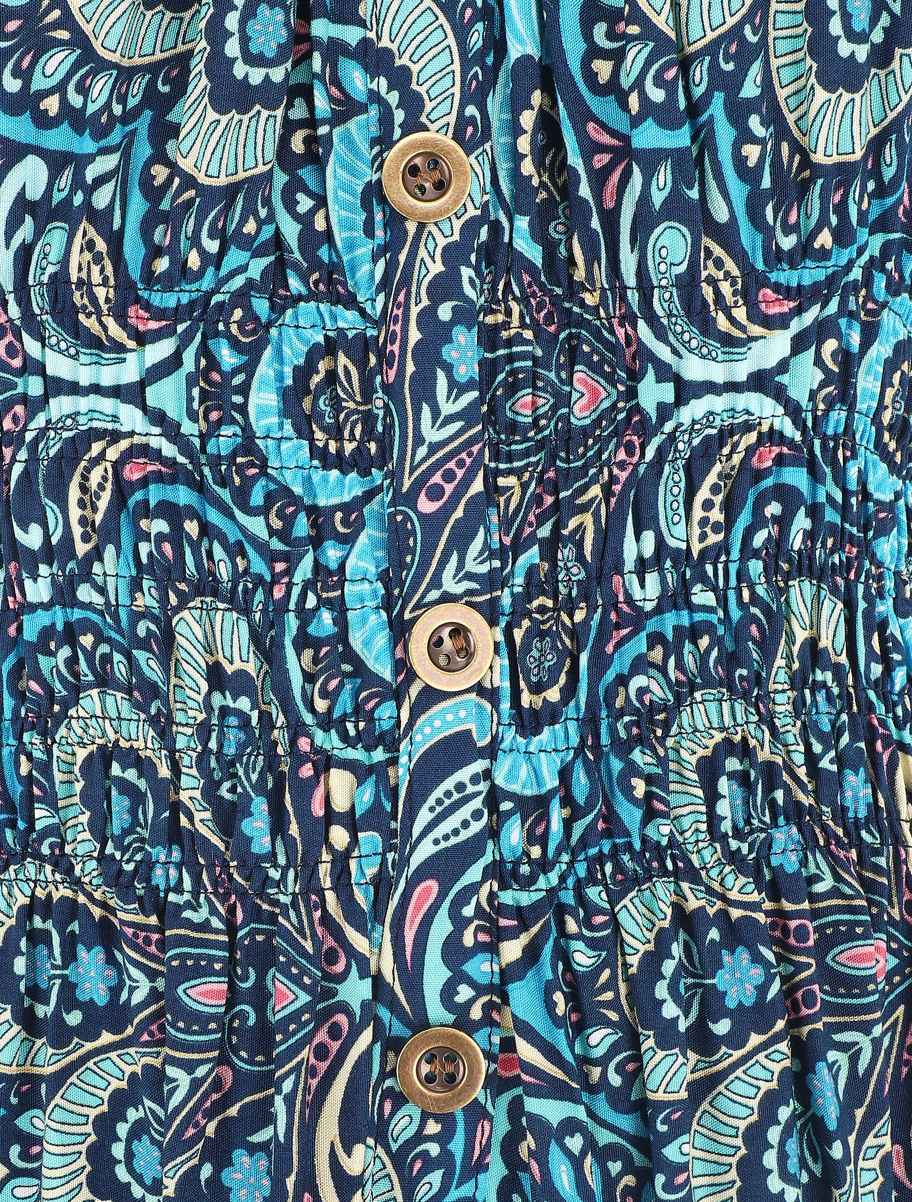 Robe longue sans manches imprimé cachemire - Bleu - 3