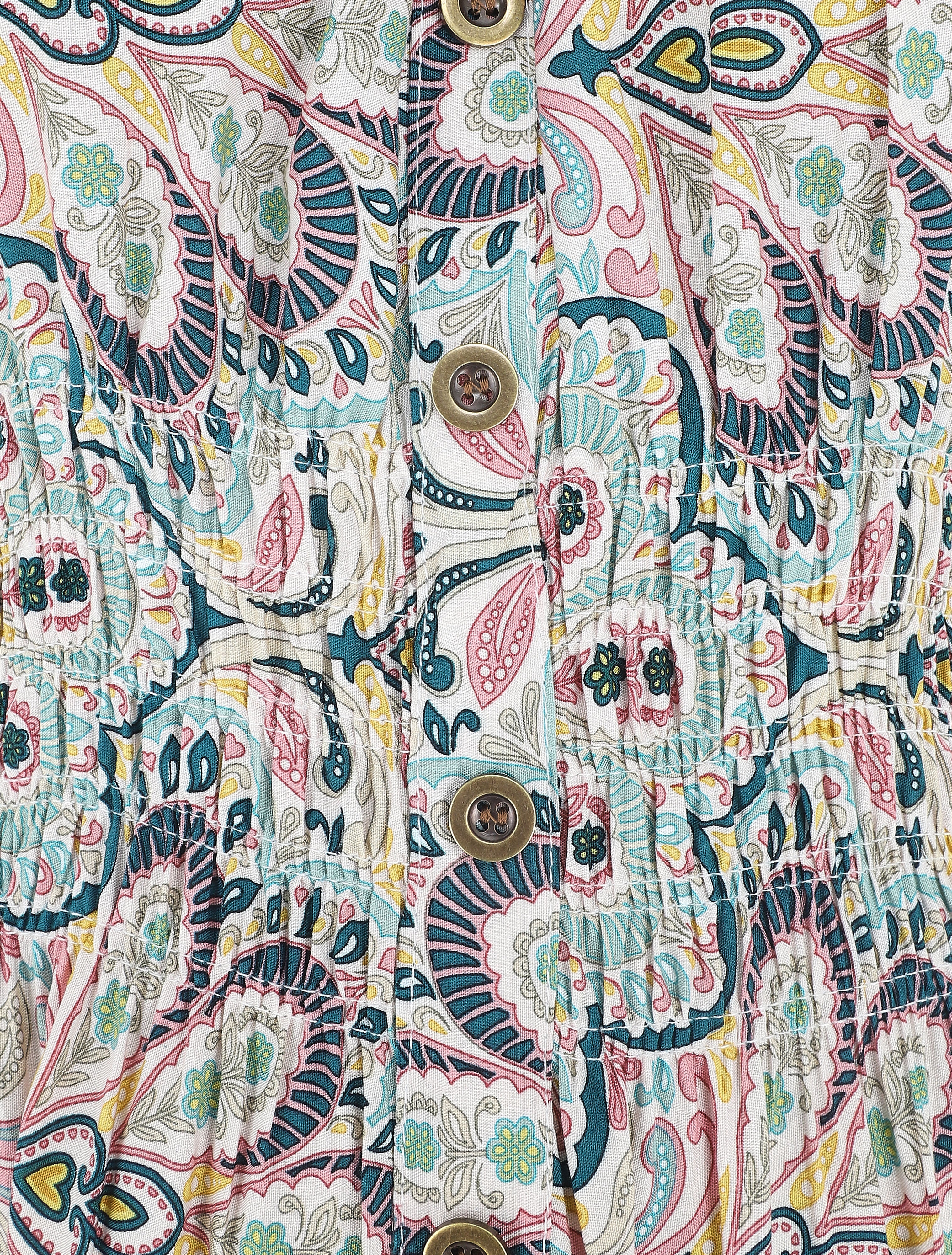 Robe longue sans manches imprimé cachemire - Vert d&