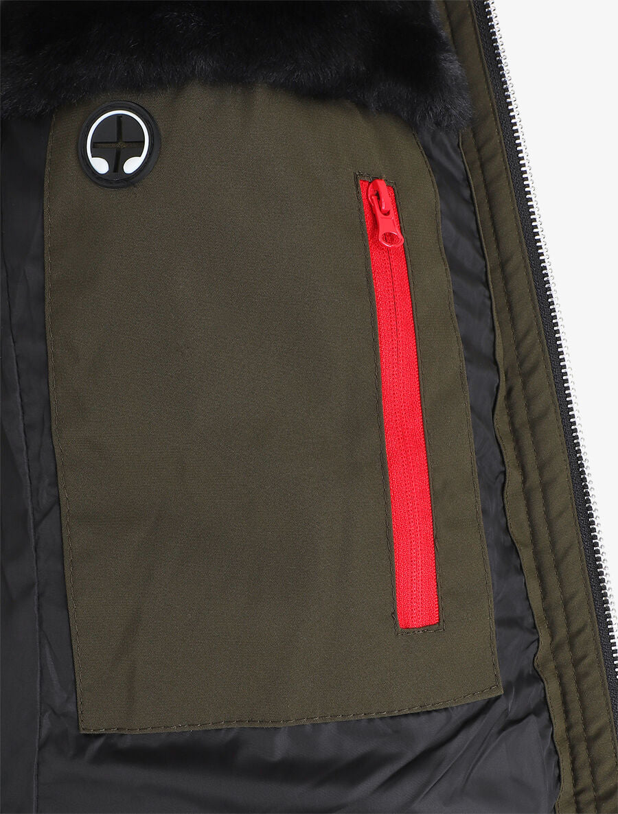 Parka matelassée à capuche fourrée - Kaki - 3