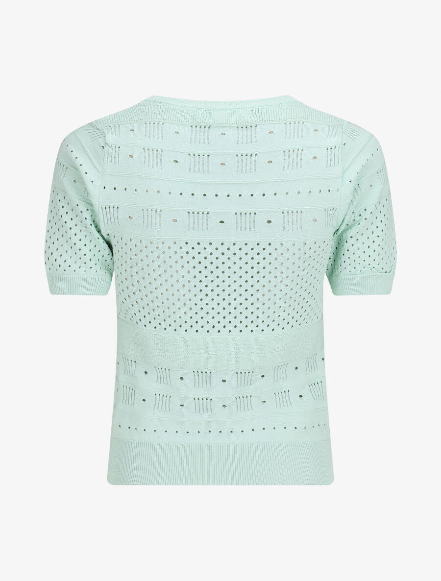 Top fin uni ajouré - Vert d&