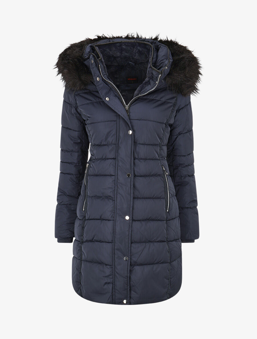 Horspist Veste Doudoune Capuche Fourrure Rouge Doudoune Rouge Bordeaux