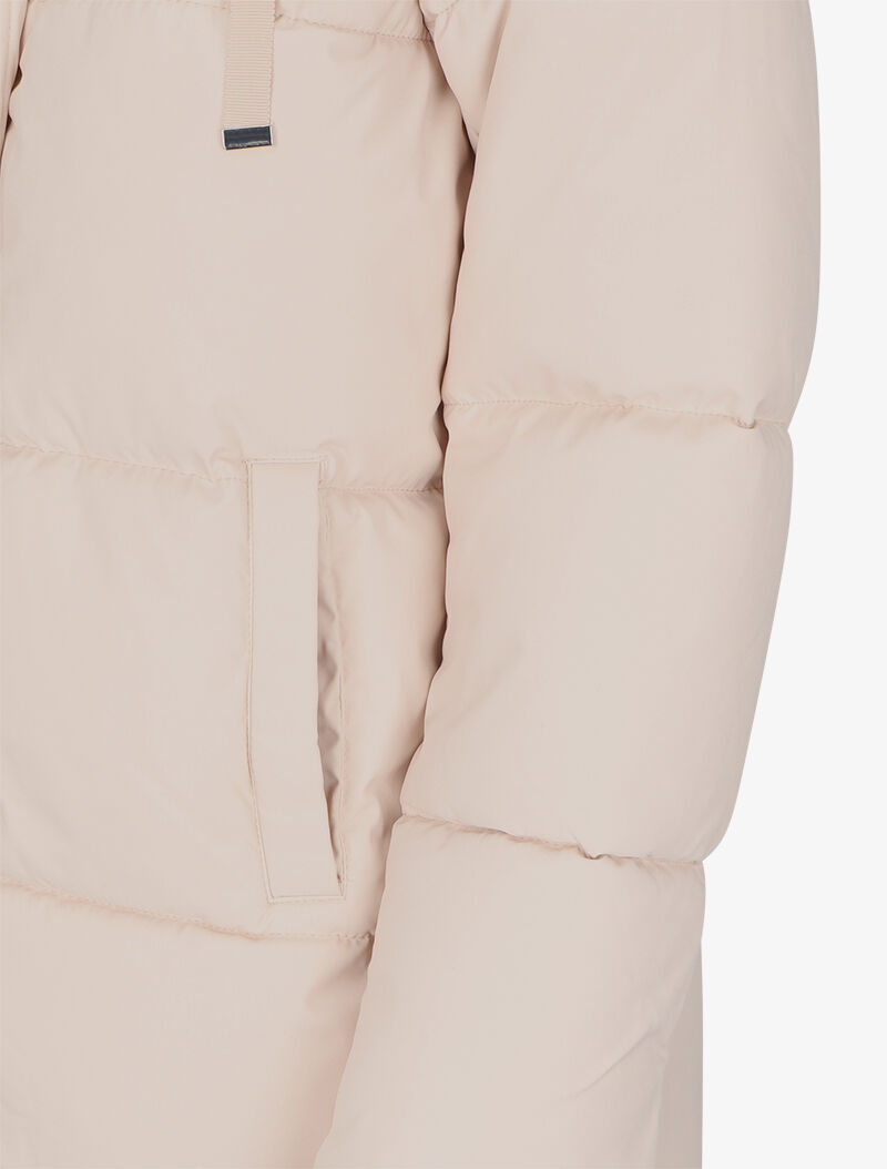 Doudoune mi-longue à capuche - Beige - 3