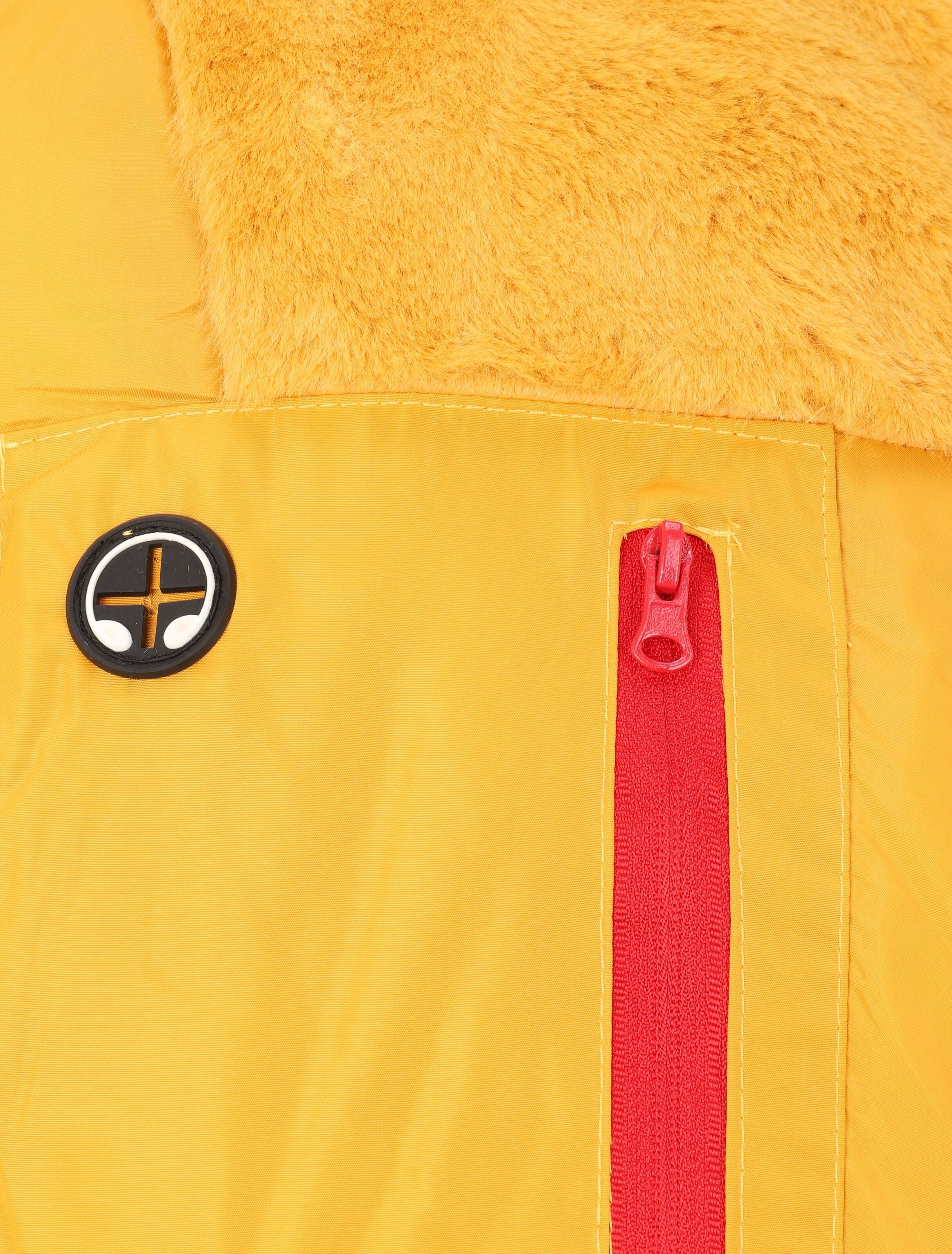 Doudoune à poches zippées et capuche à détail fausse fourrure - Jaune - 6