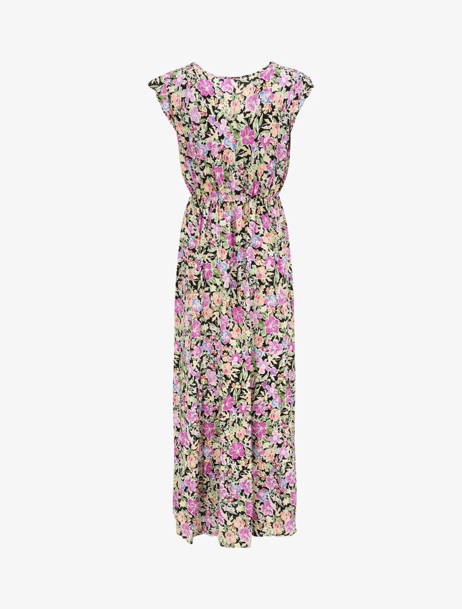Robe longue à imprimé roses - Parme - 2