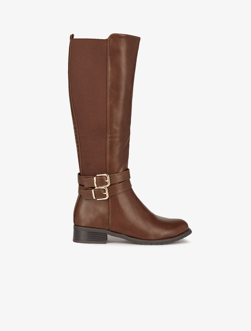 Bottes cavalières élastiquées - Camel - 2