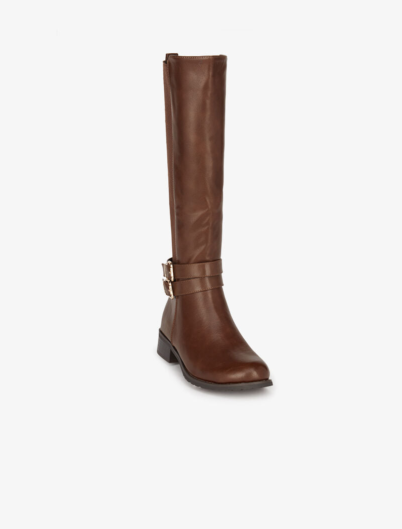 Bottes cavalières élastiquées - Camel - 3